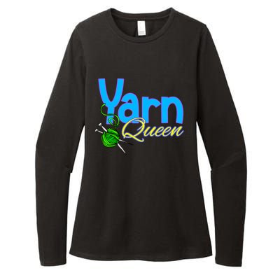 Yarn Queen Knitting Sewing Crocheting Lovers Grandma Mom Gift Womens CVC Long Sleeve Shirt