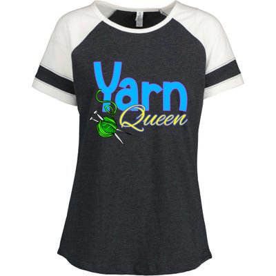 Yarn Queen Knitting Sewing Crocheting Lovers Grandma Mom Gift Enza Ladies Jersey Colorblock Tee