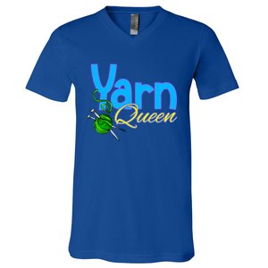 Yarn Queen Knitting Sewing Crocheting Lovers Grandma Mom Gift V-Neck T-Shirt