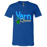 Yarn Queen Knitting Sewing Crocheting Lovers Grandma Mom Gift V-Neck T-Shirt