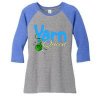 Yarn Queen Knitting Sewing Crocheting Lovers Grandma Mom Gift Women's Tri-Blend 3/4-Sleeve Raglan Shirt