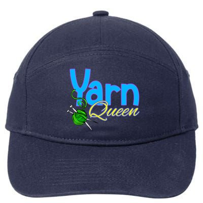 Yarn Queen Knitting Sewing Crocheting Lovers Grandma Mom Gift 7-Panel Snapback Hat