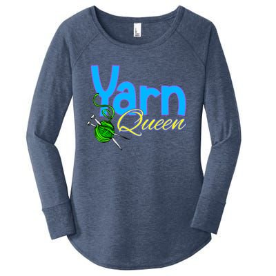 Yarn Queen Knitting Sewing Crocheting Lovers Grandma Mom Gift Women's Perfect Tri Tunic Long Sleeve Shirt