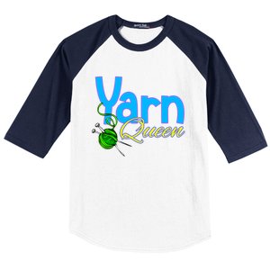 Yarn Queen Knitting Sewing Crocheting Lovers Grandma Mom Gift Baseball Sleeve Shirt