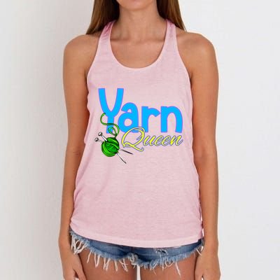 Yarn Queen Knitting Sewing Crocheting Lovers Grandma Mom Gift Women's Knotted Racerback Tank