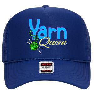 Yarn Queen Knitting Sewing Crocheting Lovers Grandma Mom Gift High Crown Mesh Back Trucker Hat