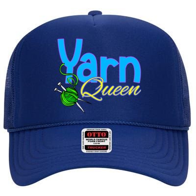 Yarn Queen Knitting Sewing Crocheting Lovers Grandma Mom Gift High Crown Mesh Back Trucker Hat