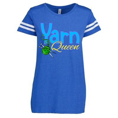 Yarn Queen Knitting Sewing Crocheting Lovers Grandma Mom Gift Enza Ladies Jersey Football T-Shirt