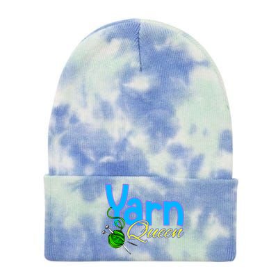 Yarn Queen Knitting Sewing Crocheting Lovers Grandma Mom Gift Tie Dye 12in Knit Beanie