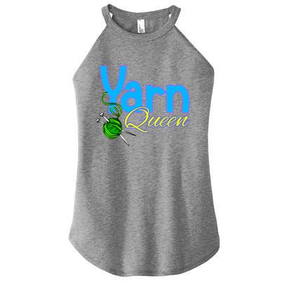 Yarn Queen Knitting Sewing Crocheting Lovers Grandma Mom Gift Women's Perfect Tri Rocker Tank