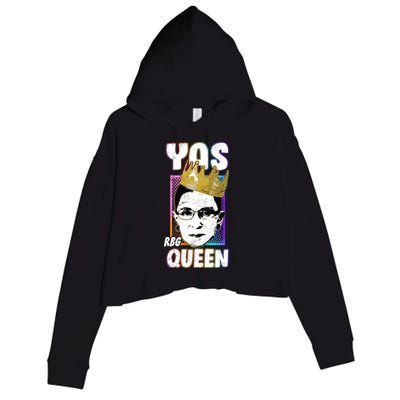 Yas Queen Rbg Ruth Bader Ginsberg Crop Fleece Hoodie