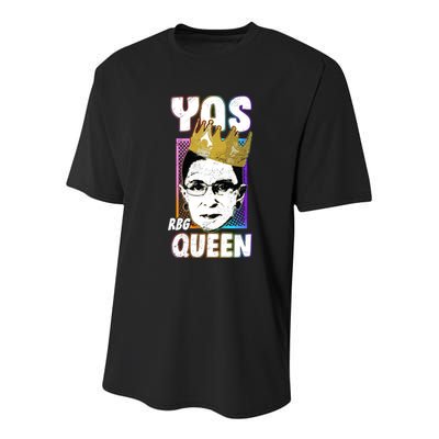 Yas Queen Rbg Ruth Bader Ginsberg Youth Performance Sprint T-Shirt