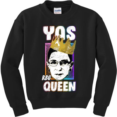 Yas Queen Rbg Ruth Bader Ginsberg Kids Sweatshirt