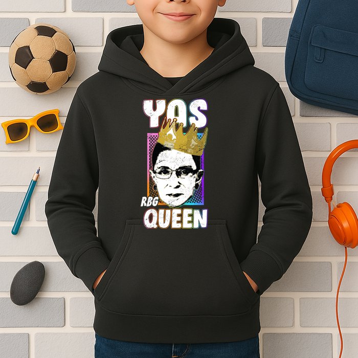 Yas Queen Rbg Ruth Bader Ginsberg Kids Hoodie