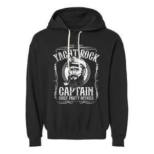 Yacht Rock Captain Pontoon Boat Party Music Boating Garment-Dyed Fleece Hoodie