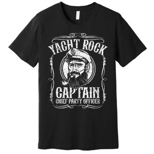 Yacht Rock Captain Pontoon Boat Party Music Boating Premium T-Shirt