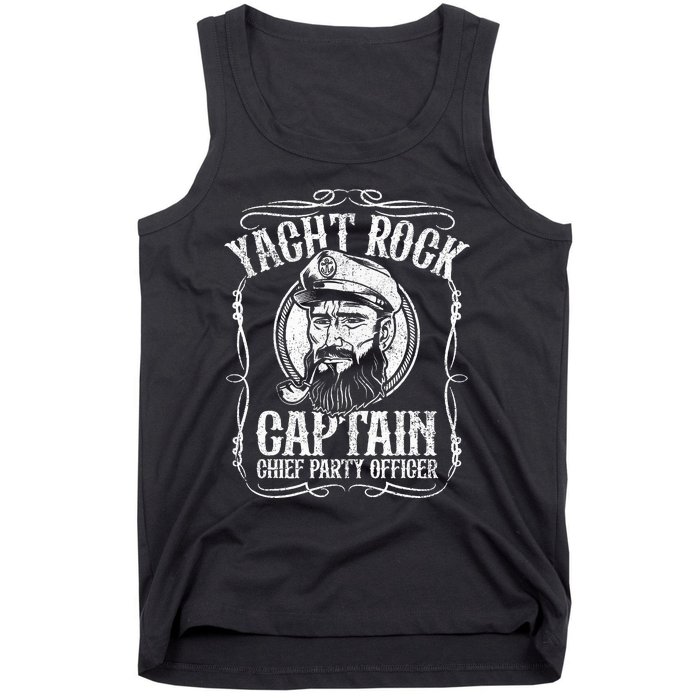 Yacht Rock Captain Pontoon Boat Party Music Boating Tank Top