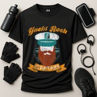 Yacht Rock Captain Party Boat Drinking Bearded Cooling Performance Crew T-Shirt