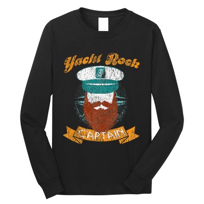 Yacht Rock Captain Party Boat Drinking Bearded Long Sleeve Shirt