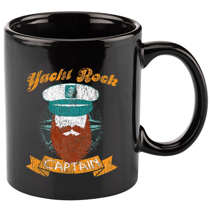 Yacht Rock Captain Party Boat Drinking Bearded 11oz C Handle Ceramic Mug