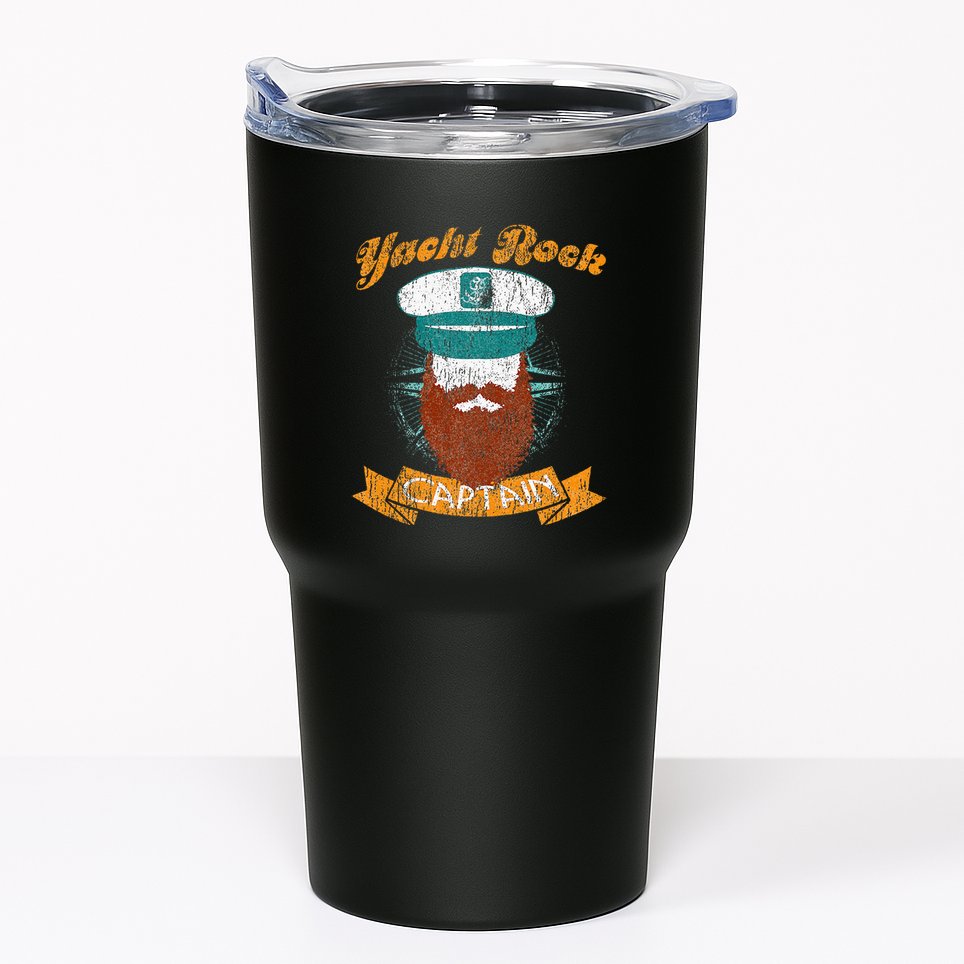 Yacht Rock Captain Party Boat Drinking Bearded Tumbler
