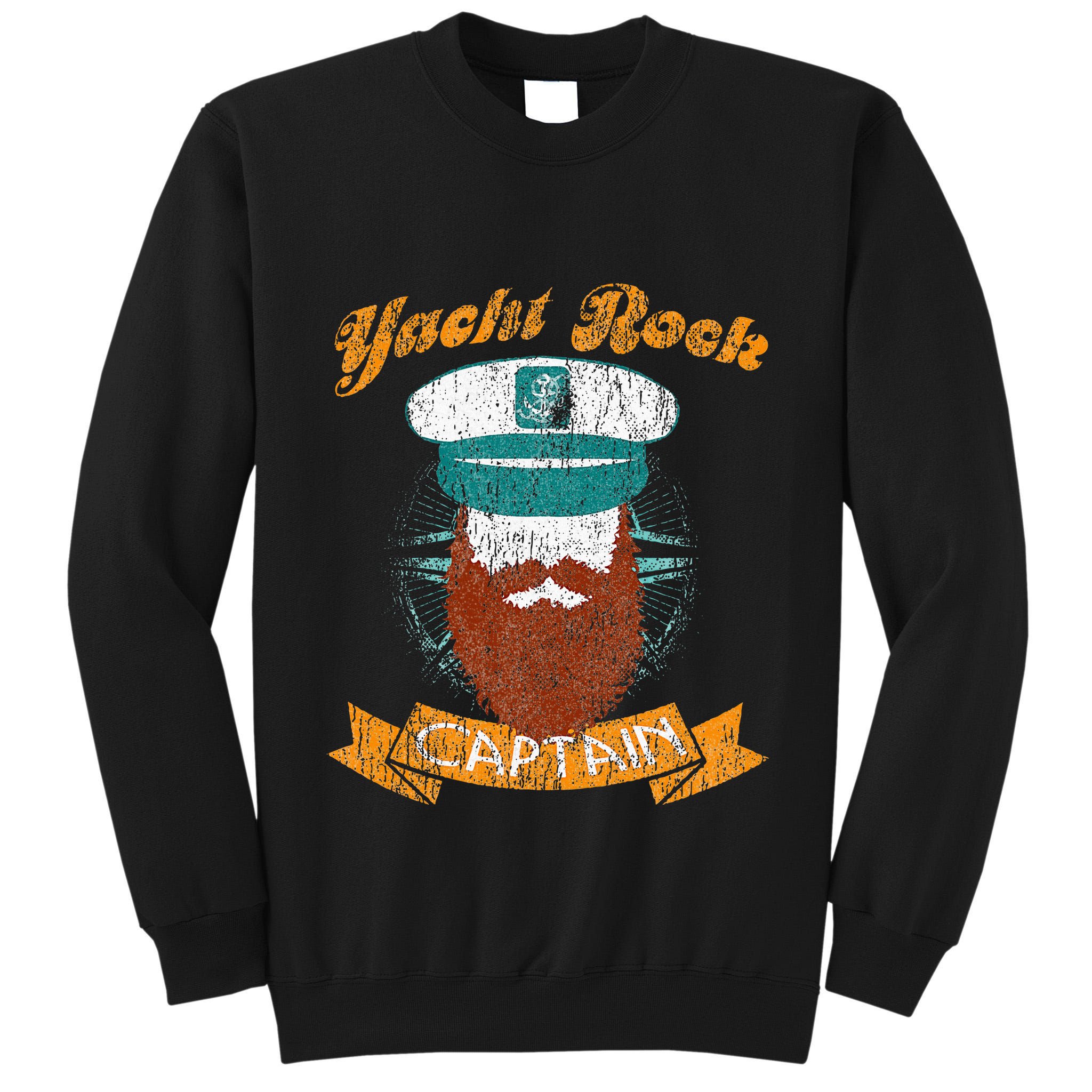 Yacht Rock Captain Party Boat Drinking Bearded Tall Sweatshirt