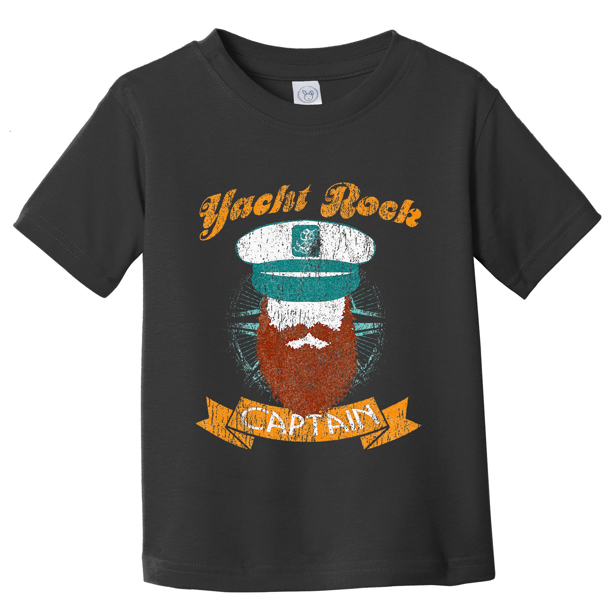 Yacht Rock Captain Party Boat Drinking Bearded Toddler T-Shirt