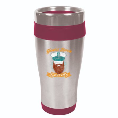 Yacht Rock Captain Party Boat Drinking Bearded 16oz Travel Tumbler