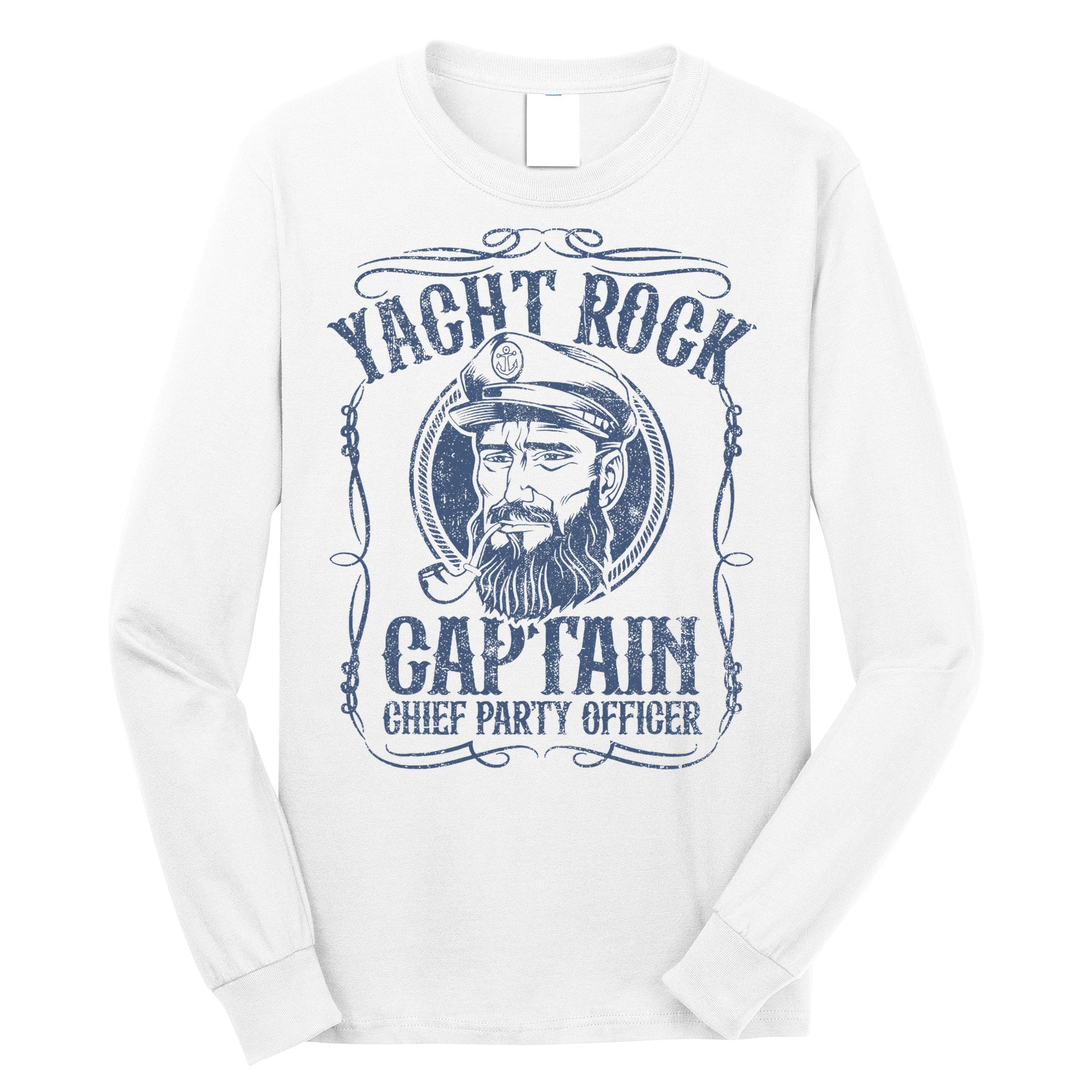 Yacht Rock Captain Pontoon Boat Party Music Boating Long Sleeve Shirt
