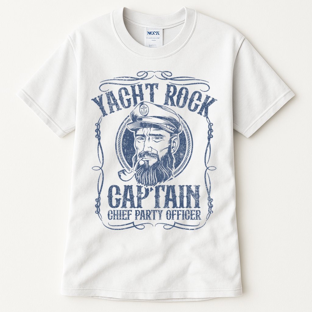 Yacht Rock Captain Pontoon Boat Party Music Boating Tall T-Shirt