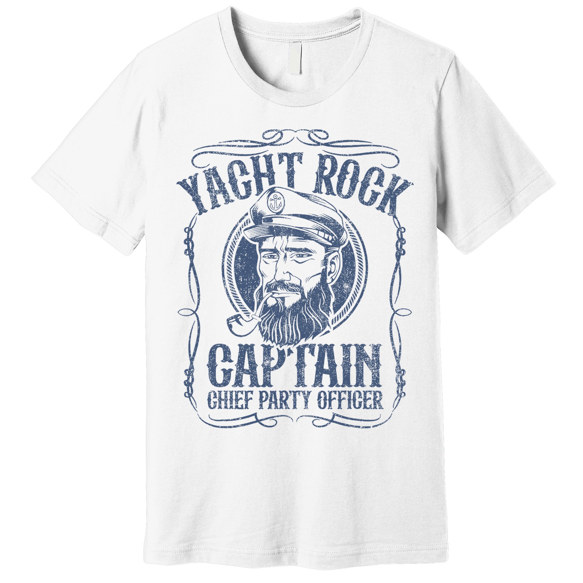 Yacht Rock Captain Pontoon Boat Party Music Boating Premium T-Shirt