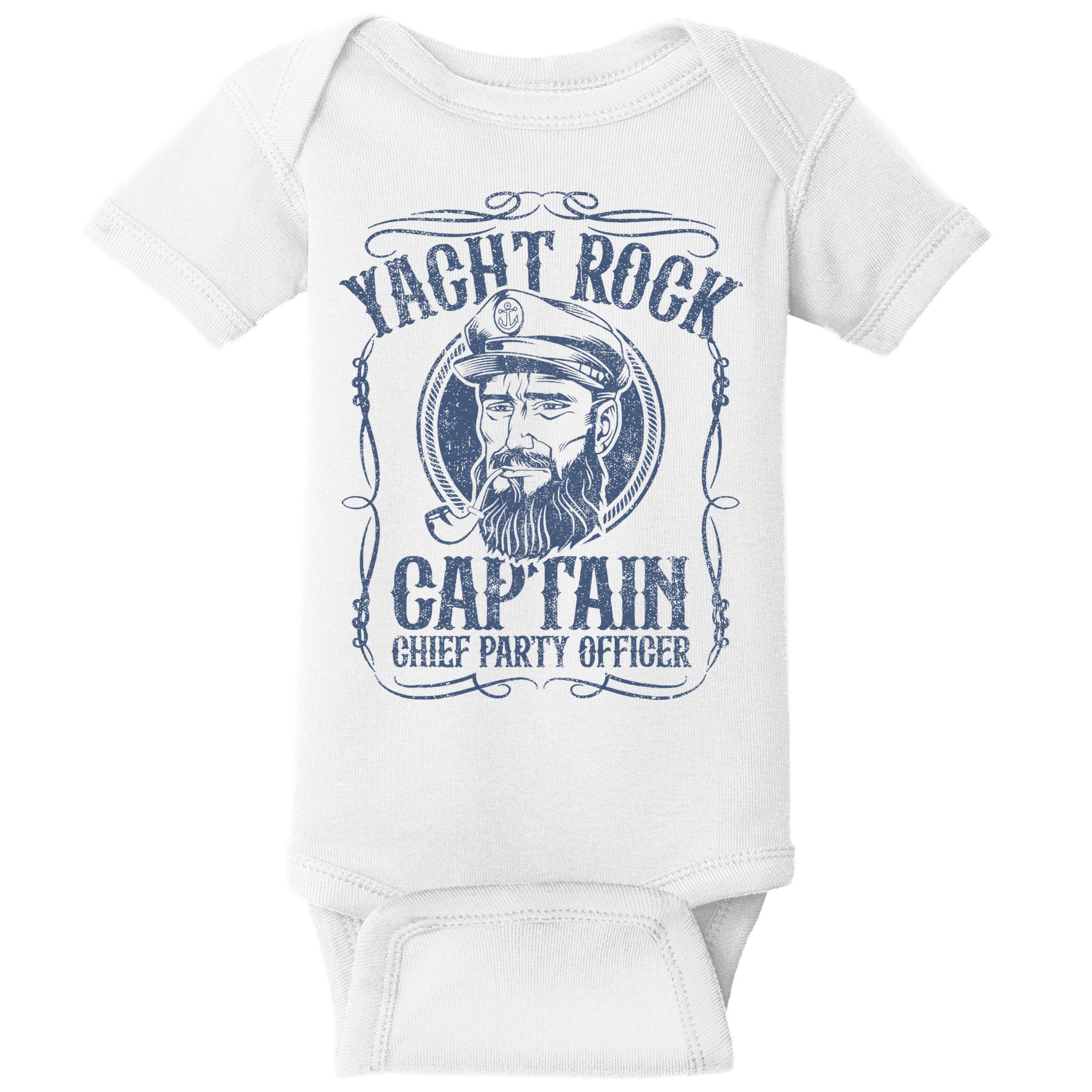 Yacht Rock Captain Pontoon Boat Party Music Boating Baby Bodysuit