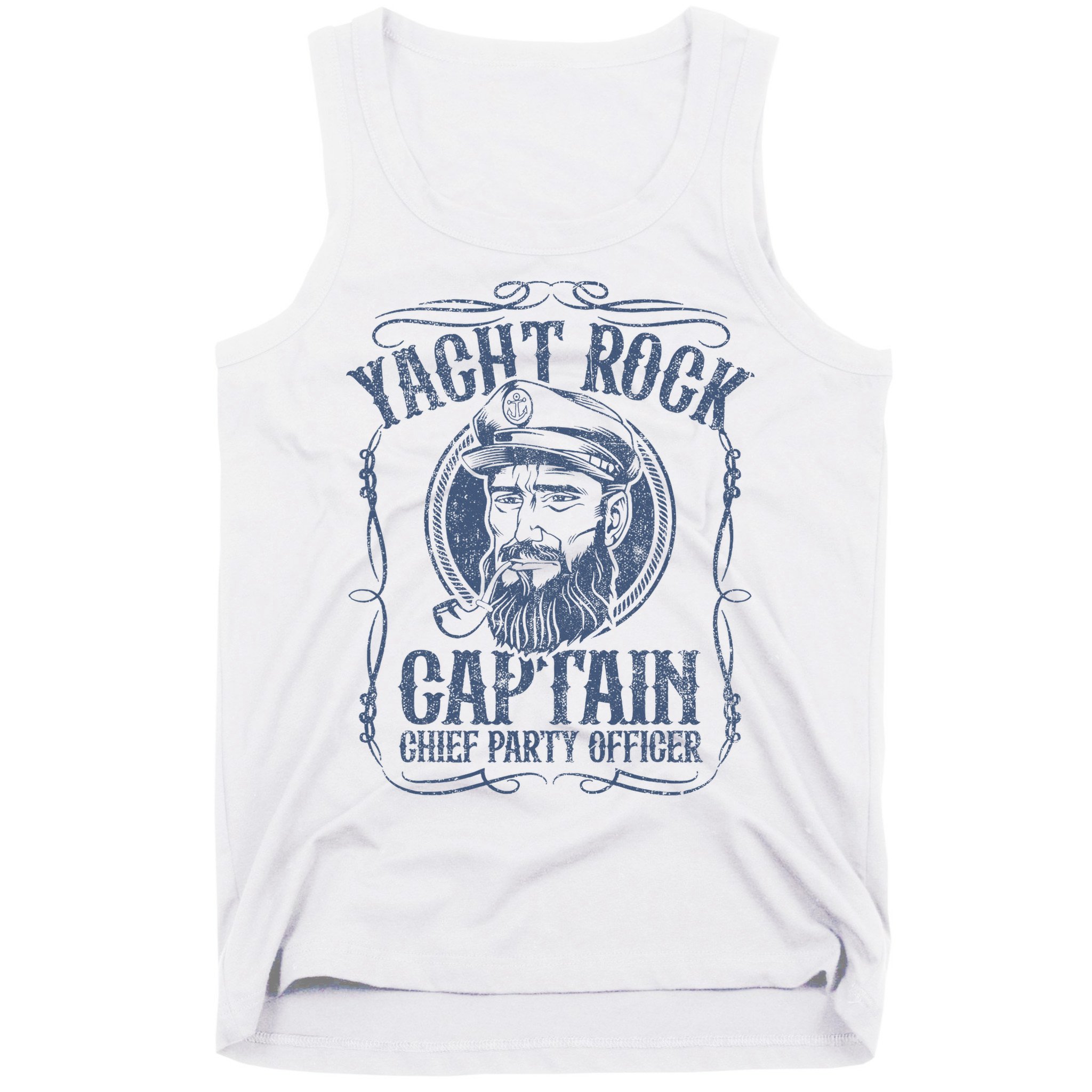 Yacht Rock Captain Pontoon Boat Party Music Boating Tank Top