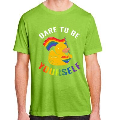 Yellow Rubber Duck Dare To Be Yours Lgbt Rainbow Flag Gift Adult ChromaSoft Performance T-Shirt