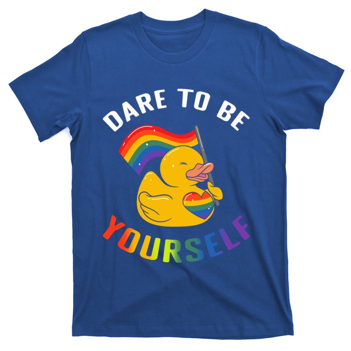 Yellow Rubber Duck Dare To Be Yours Lgbt Rainbow Flag Gift T-Shirt