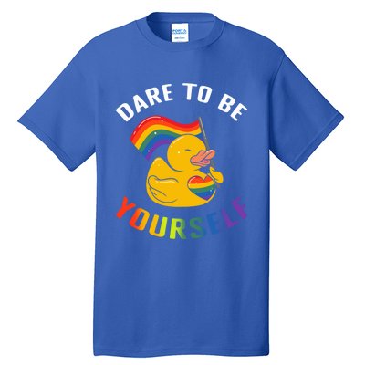 Yellow Rubber Duck Dare To Be Yours Lgbt Rainbow Flag Gift Tall T-Shirt