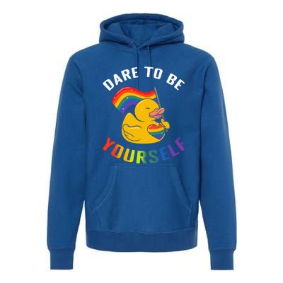 Yellow Rubber Duck Dare To Be Yours Lgbt Rainbow Flag Gift Premium Hoodie