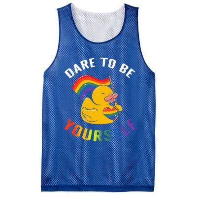 Yellow Rubber Duck Dare To Be Yours Lgbt Rainbow Flag Gift Mesh Reversible Basketball Jersey Tank