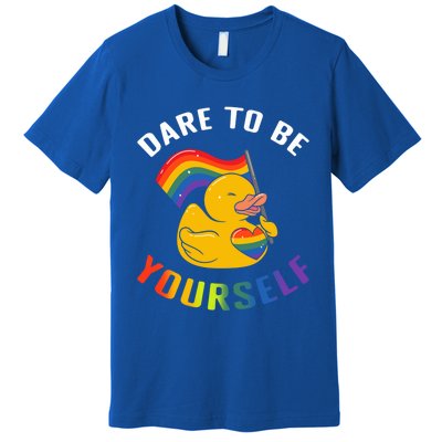 Yellow Rubber Duck Dare To Be Yours Lgbt Rainbow Flag Gift Premium T-Shirt