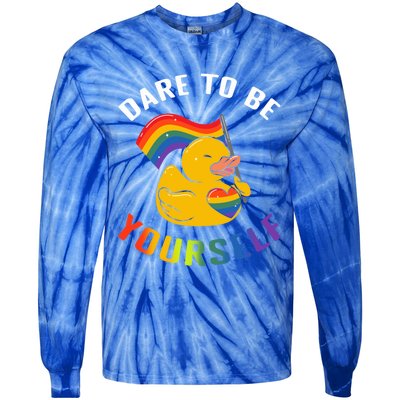 Yellow Rubber Duck Dare To Be Yours Lgbt Rainbow Flag Gift Tie-Dye Long Sleeve Shirt