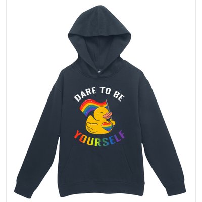 Yellow Rubber Duck Dare To Be Yours Lgbt Rainbow Flag Gift Urban Pullover Hoodie