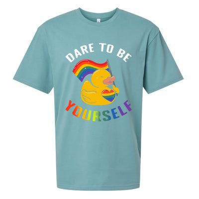 Yellow Rubber Duck Dare To Be Yours Lgbt Rainbow Flag Gift Sueded Cloud Jersey T-Shirt