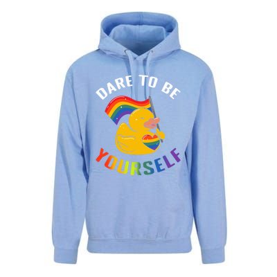 Yellow Rubber Duck Dare To Be Yours Lgbt Rainbow Flag Gift Unisex Surf Hoodie