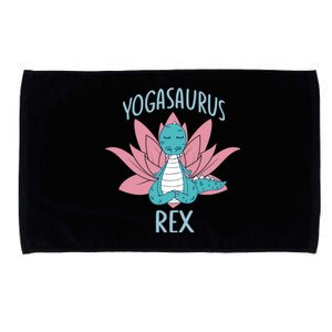 Yogasaurus Rex Funny Namaste Dinosaur Yoga Meditation Lover Microfiber Hand Towel