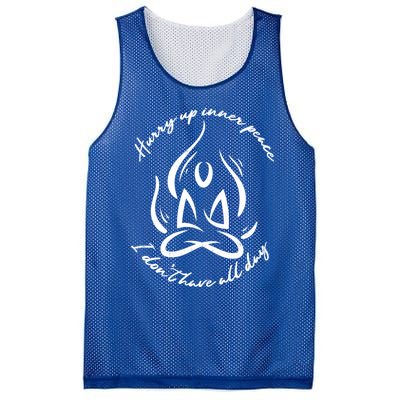 Yoga Relaxation Hurry Up Inner Peace Meditation Meaningful Gift Mesh Reversible Basketball Jersey Tank