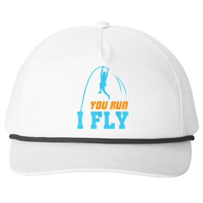 You Run I Fly Cool Pole Vault Polevault Jump Jumper Athlete Snapback Five-Panel Rope Hat