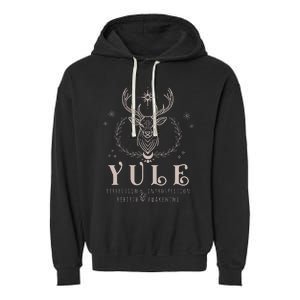 Yule Reflection Introspection Rebirth Awakening Garment-Dyed Fleece Hoodie