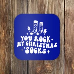 You Rock My Christmas Socks Holiday Matching Couple Gift Coaster