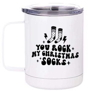 You Rock My Christmas Socks Holiday Matching Couple Gift 12 oz Stainless Steel Tumbler Cup