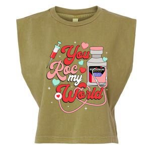 You Roc My World Nurse Valentine Day Er Icu Nicu Rn Nurse Garment-Dyed Women's Muscle Tee